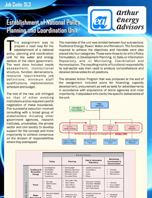 Establishment of National Policy Planning and Coordination Unit