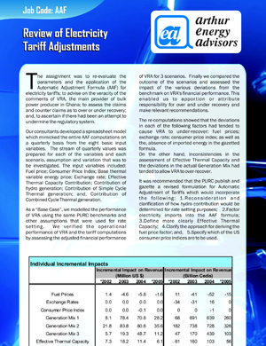 Review Of Electricity Tarrif Adjustments