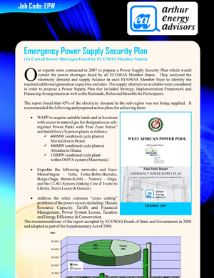 Emergency Power Supply Security Plan